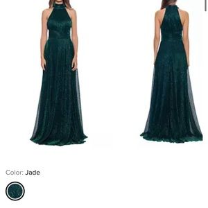 Betsy & Adam Dress|NWT Betsy & Adam Mock Neck long dress|Jade Green|Size 10